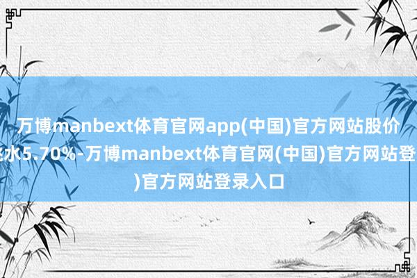 万博manbext体育官网app(中国)官方网站股价快速跳水5.70%-万博manbext体育官网(中国)官方网站登录入口
