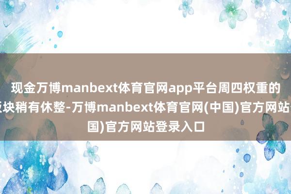 现金万博manbext体育官网app平台周四权重的高股息板块稍有休整-万博manbext体育官网(中国)官方网站登录入口