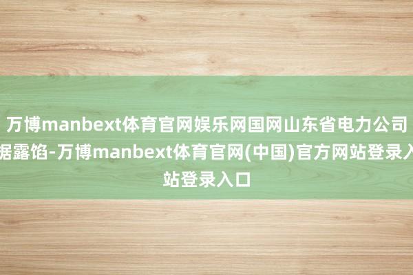 万博manbext体育官网娱乐网国网山东省电力公司数据露馅-万博manbext体育官网(中国)官方网站登录入口