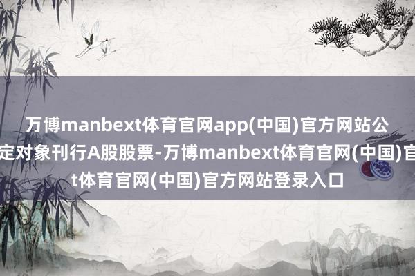 万博manbext体育官网app(中国)官方网站公司正在策动向特定对象刊行A股股票-万博manbext体育官网(中国)官方网站登录入口