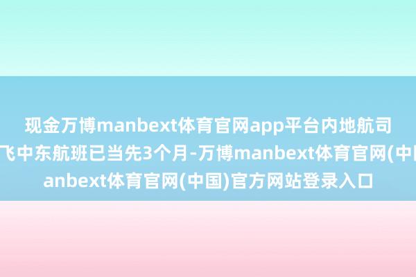 现金万博manbext体育官网app平台内地航司复飞无期内地航司停飞中东航班已当先3个月-万博manbext体育官网(中国)官方网站登录入口