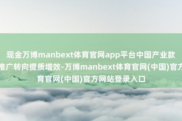现金万博manbext体育官网app平台中国产业款式正在从高速推广转向提质增效-万博manbext体育官网(中国)官方网站登录入口