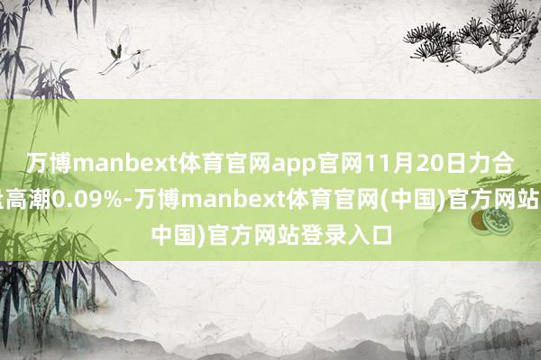 万博manbext体育官网app官网11月20日力合转债收盘高潮0.09%-万博manbext体育官网(中国)官方网站登录入口